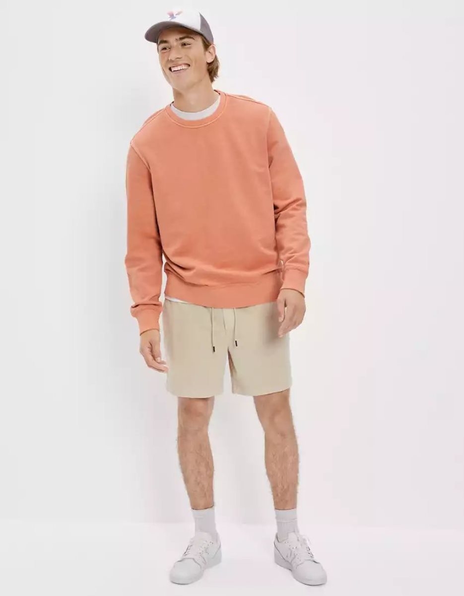 Sweats American Eagle AE Bonfire Fleece Crew Neck Orange Homme | IMA-11222620